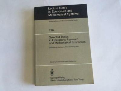 Selected Topics in operations research and mathematical economics