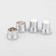 2Pairs Male  Female XLR Plug Caps Hi End Noise Stopper Chrome Plated Copper