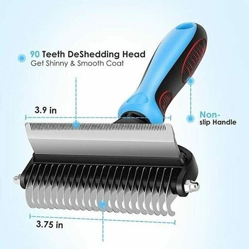 2 In 1 Stainless Steel Pet Professional Hair Grooming Tool Comb Dog Cat Brush - Picture 2 of 6