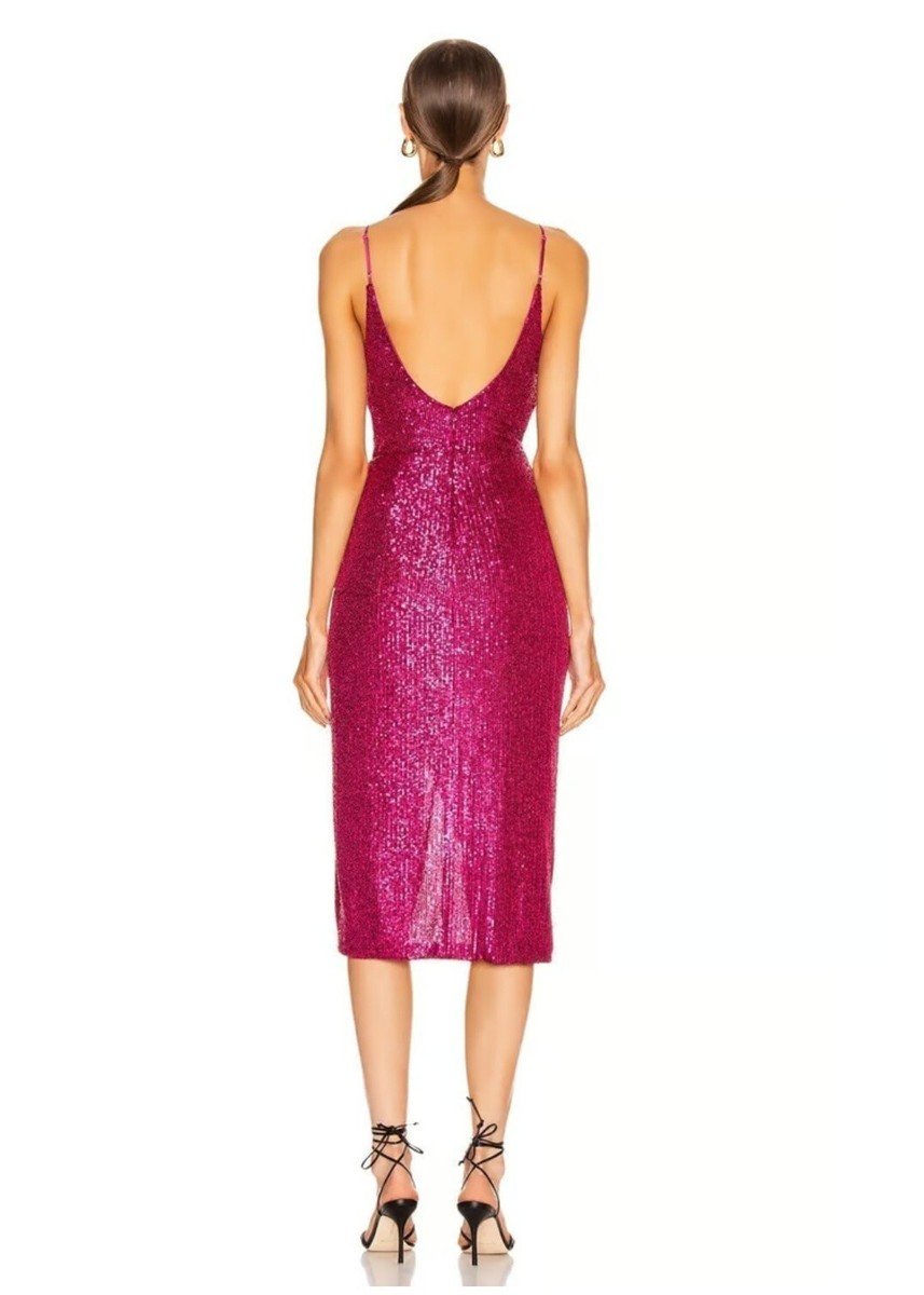 Jonathan Simkhai Magenta Small Sequin Wrap Cami Dress, NWOT, Sz. 0 | eBay