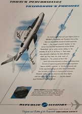 Republic Aviation Military Jet Aircraft Picture Magazine Ad Wall Art Decor  