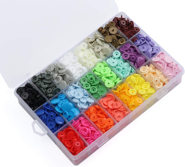NäHfrei T5 DruckknöPfe 408 Set In 24 Farben Mit Aufbewahrungsbox Kurzwaren NäHen-image