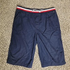 Tommy Hilfiger Shorts Boys 18-20 Blue Chino Twill Elastic Waist Drawstring