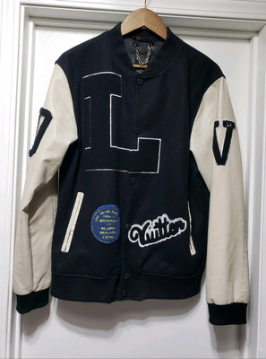 Loui V Men's Dreaming Varsity Jacket Wool Cashmere Blend and Leather