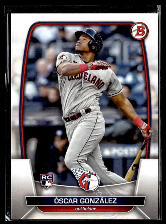 2023 Bowman Oscar Gonzalez #62 Rookie #/499 SN,RC Cleveland Guardians