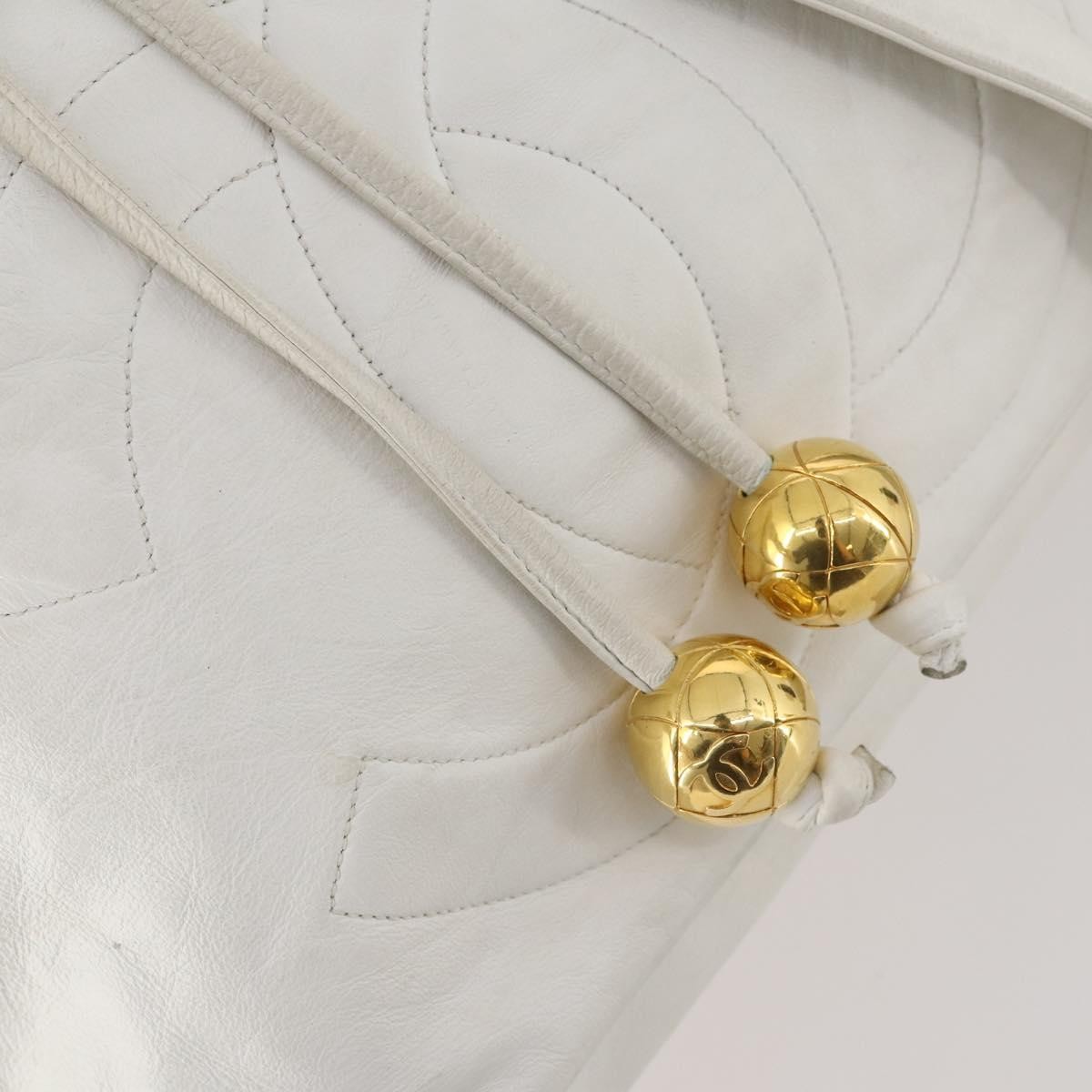CHANEL Backpack Leather White Gold CC Auth gh1739 CHANEL Backpack Leather White Gold CC Auth gh1739 | eBay main image 2
