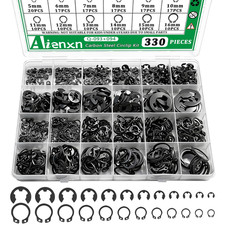 330PCS Snap Rings Assortment Kit, E Clips Assortment Kit and C Clips Assortment