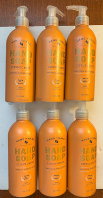Hand in Hand Liquid Hand Soap Citrus Grove 10oz pump *LOT OF 6*