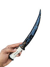 Espada Samurai Obsidiana Grande Hecha a Mano - Hoja de Dragón de Vidrio Volcánico, Cuchillo Vikingo