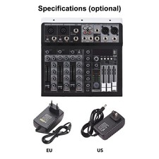 Audio Mixer 4-Channel Mixing Console 48V Phantom Power For Home Studio Recording