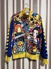 ED HARDY COLLAGE TATTOO ALL OVER DESIGN TRACK JACKET EMBROIDERED LOGO Sz L/XL