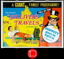 GULLIVER'S TRAVELS / HOPPITY GOES TO TOWN ORIGINAL UK QUAD FILM POSTER 1939/41