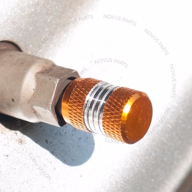 Juego de 4 llantas de vehículo antideslizantes doradas para tapa de válvula de neumático para Kia Sportage Rio Optima Foto 3 de 4