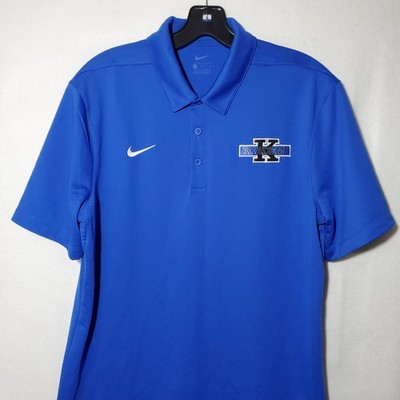Nike Polo Shirt Dri-Fit Coach K Academy Blue Men's Medium Short Sleeve 