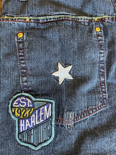 Rare 2000’s Fubu Jeans (Harlem Globetrotters W/ Patches) Men’s Size 34-36 - Picture 9 of 10