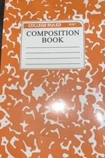 Lot of 10 Orange Color Thin Composition Book College Ruled 7/20" 30 Sheets