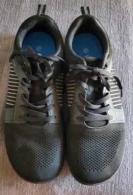 WHITIN W51 Men's Athletic Barefoot Sneakers Mesh Black On Black Striped EU 47