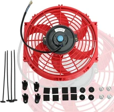 10" Slim Electric Radiator Cooling Fan 12V Red
