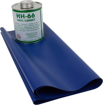 18oz Blue Tarp Vinyl Repair Kit HH66 HH-66 PVC Cement with Brush 32 Ounce Made