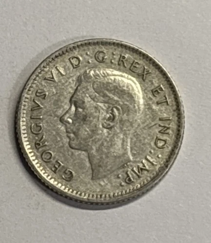 1947 Canada Silver Dime w/Maple Leaf King George - Silver