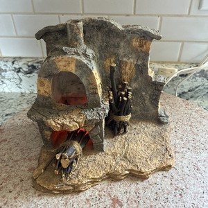 Vintage Fontanini Roman Nativity Lighted Fireplace..