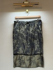 Green Floral Midi Skirt Y2K 90s Vintage Sz M