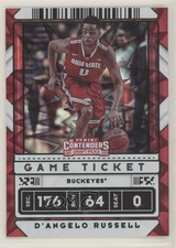 2020 Contenders Draft Picks Game Ticket Green Explosion D'Angelo Russell #37 o1h