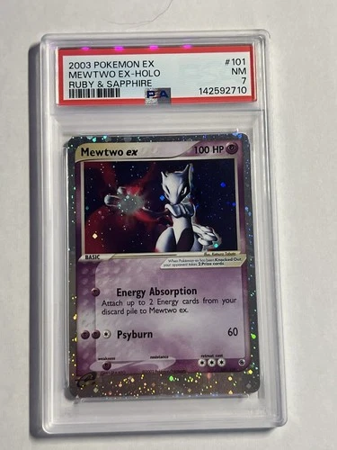 2003 POKEMON EX RUBY & SAPPHIRE #101 MEWTWO EX-HOLO PSA 7