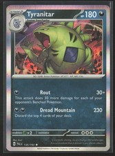 Tyranitar Rara SV02: Paldea Evolved 135/193 NM Carta Pokemon Holo