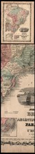 OLD 1860 COLOR MAP OF BRAZIL ARGENTINA PARAGUAY URUGRAY