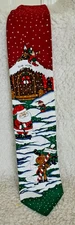 Yule Tie Greetings Hallmark Christmas Men's Tie Santa Playing Golf at North Pole