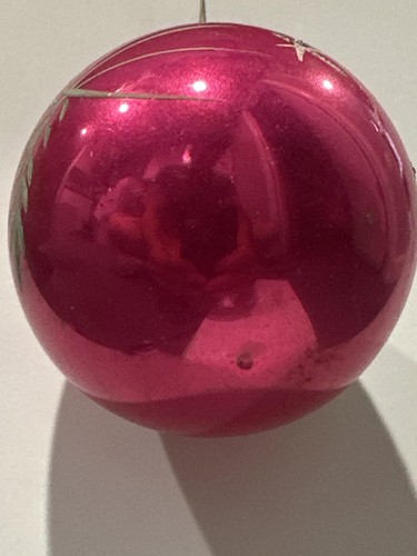 Campanelle Vintage Vetro Rosa Decorazione Natalizia Fiocco Glitter Dipinte a Mano Vacanze Dec - Foto 7 di 8