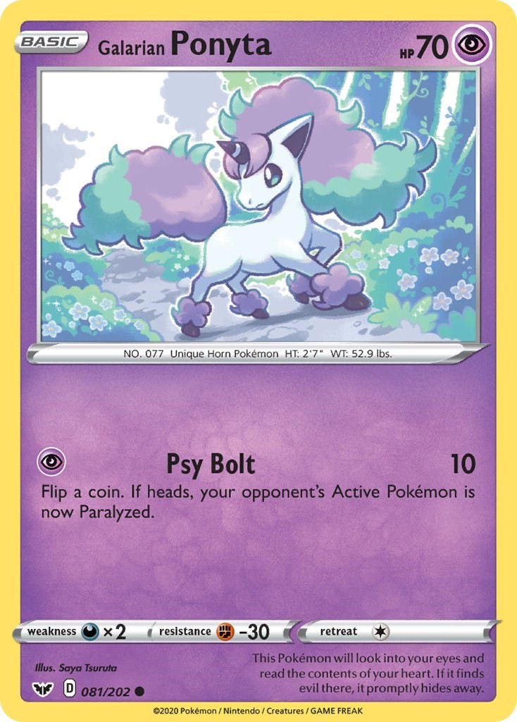 Galarian Ponyta SWSH01: Sword & Shield Base Set #081/202 Near Mint