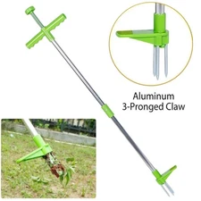 Stand Up Weeder Hand Tool, Long Handle Garden Weed Puller With 3 Claws