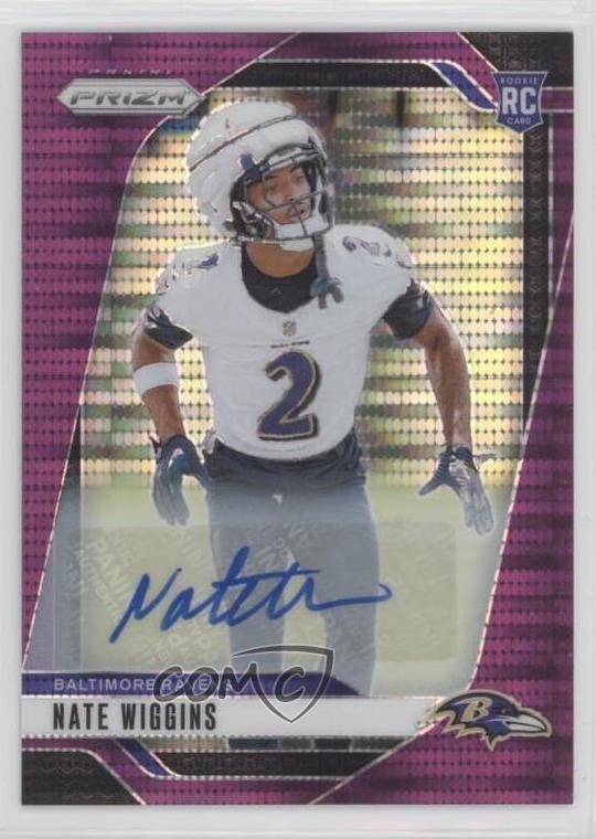 2024 Panini Prizm Rookies Purple Pulsar Nate Wiggins #380 Rookie Auto RC