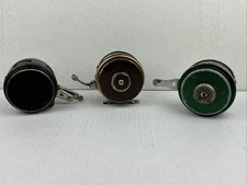 Lot Of 3 Vintage Fly Reels Automatic Shakespeare Ok Perrine Free Stripping