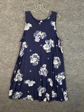 Old Navy Womens Sleeveless Swing Dress Size XL Blue Floral Bohemian Casual Easy