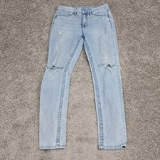 Seven 7 Women's Skinny High Rise Jeans Distressed Blue 10