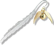 Metal Bookmark with Hanging Charm Golden Snitch Hogwarts Reading Gifts Book Love
