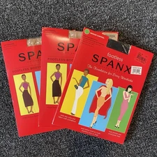 3 Pair SPANX Footless Control Top Shapewear Pantyhose Size B Nude & Black