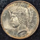 1922 Peace Silver Dollar $1 - GEM UNC! W/Color! Old Glory C&C Weekly 1c Auction!