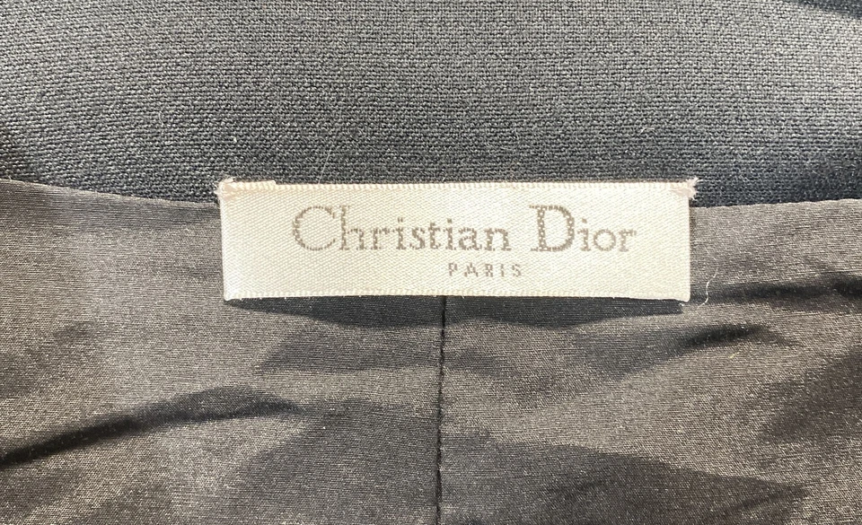 Vestido envolvente de lana negro para mujer Christian Dior talla 38 Foto 2 de 4