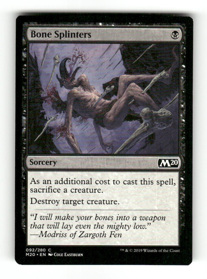 Bone Splinters 92 Common Core Set 2020 Magic: The Gathering Lightly Played
