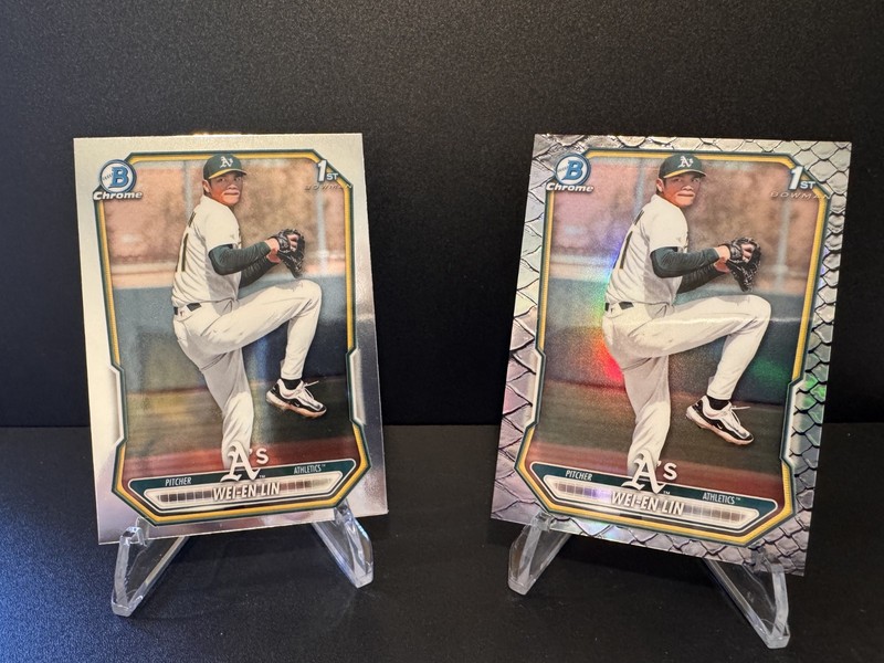 2026 Bowman 1st - Wei-En Lin REPTILIAN REFRACTOR + CHROME #BCP-125 Athletics
