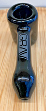 GRAV 5" HAMMER SHERLOCK HAND PIP GLASS SMOKING PIPE RARE Dark Deep Ocean Blue