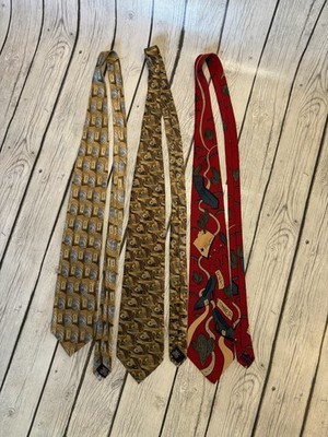 The Beatles Men Silk Tie Lot Yellow Submarine Yellow Get Back Good Day Sunshine