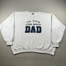 Vintage Cal State Long Beach Sweatshirt Mens Large Gray Dad CSULB Dirtbags 90s