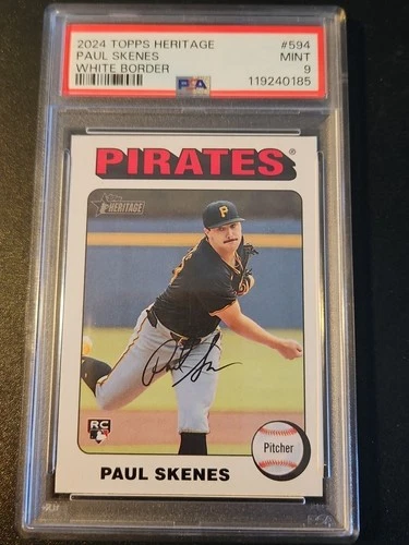 2024 Topps Heritage Paul Skenes White Border PSA 9