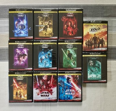 NEW Star Wars Complete Skywalker Saga I-XI Original Trilogy Solo 1-11 4K Blu Ray