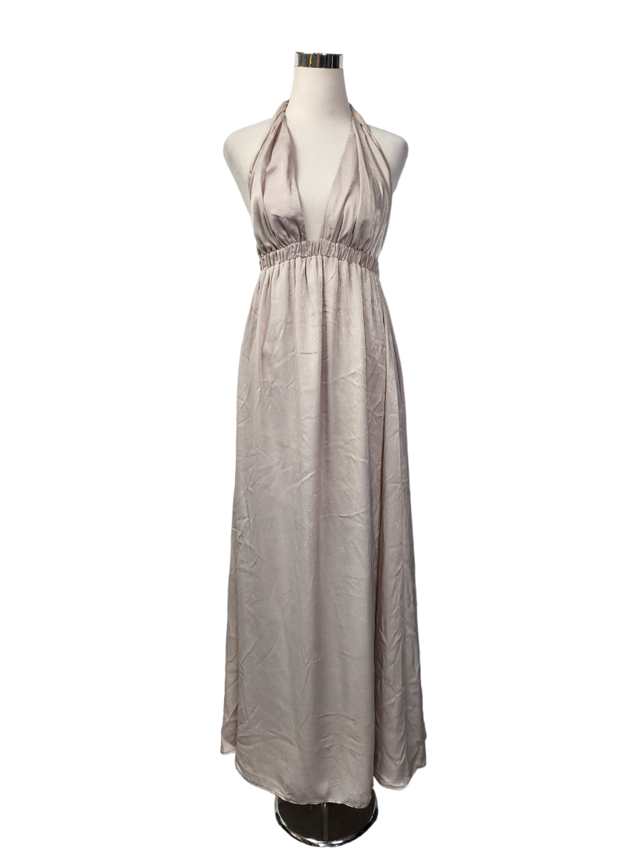Show Me Your Mumu Medium Luna Halter Maxi Dress Silver Sage Crisp Boho  Wedding | eBay